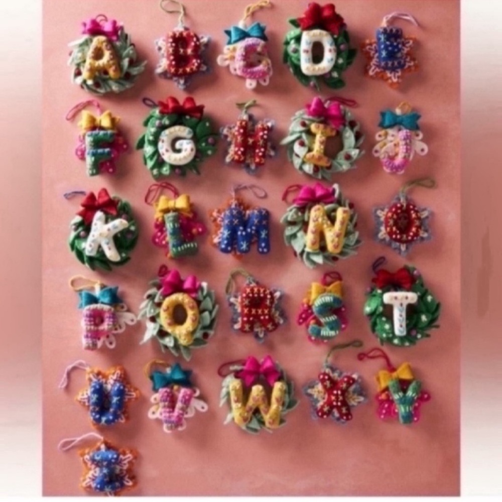 NWOT Anthropologie Deck the Halls Monogram Ornament- Letter “J”